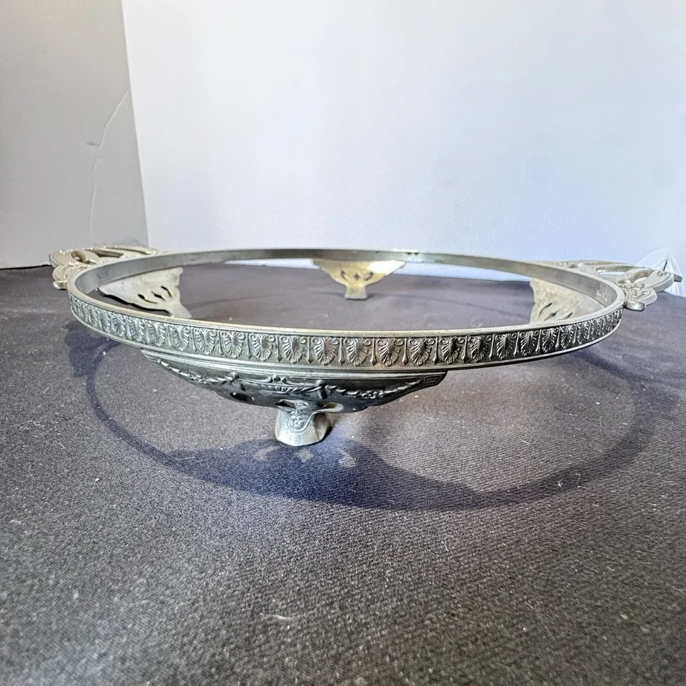 Fraunfelter Royal Rochester  1930's Golden Pheasant Pie Plate & Stand